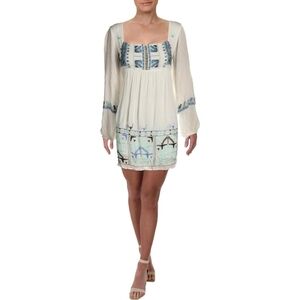 Free People “Rhiannon” Embroidered Mini Dress Size Xs